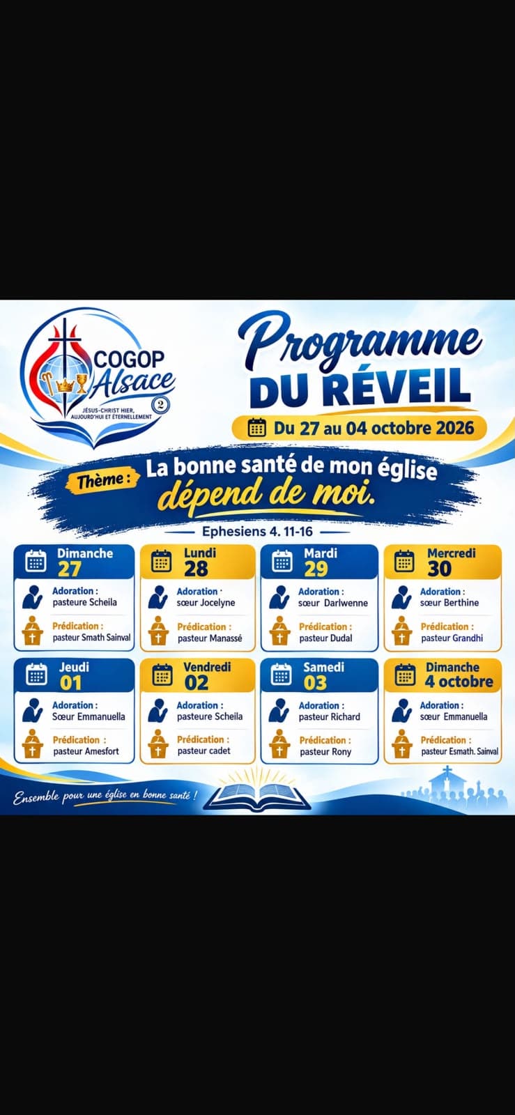 Affiche du Programme du Réveil COGOP Alsace 2026